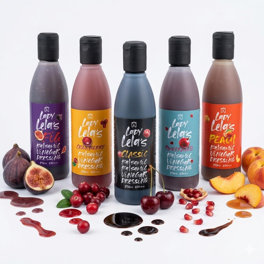 To Filema Tis Lelas Lady Lela’s Balsamic Peach Dressing - 2 x 250ml (500ml Total) | Artisan Greek Recipe