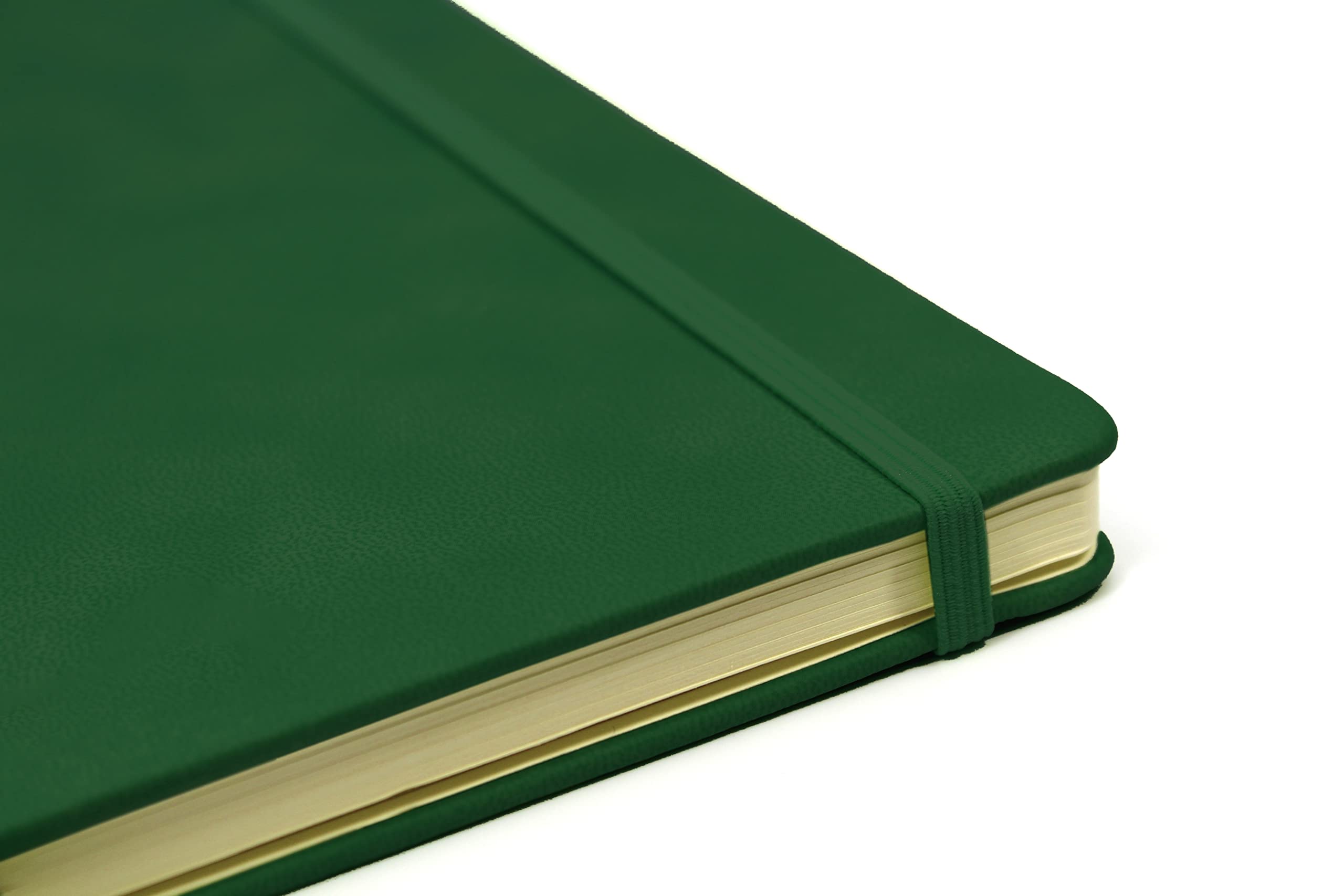 Silvine A4 Executive Hardback Notebook - 160 Lined Pages | Green Faux Leather Cover | 80gsm Ivory Paper 2