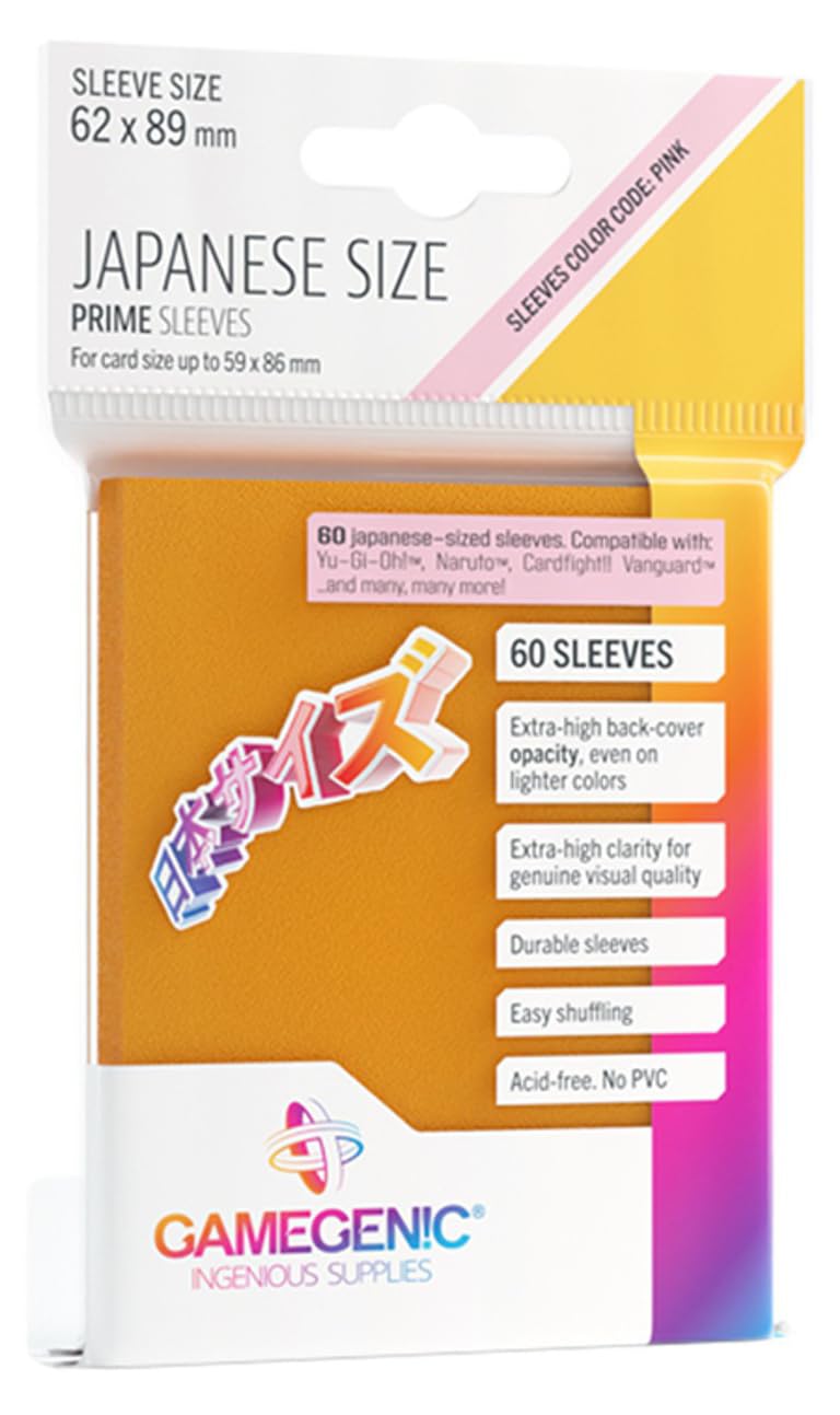 Gamegenic Prime Japanese Sized Sleeves Orange - Multi-Language (Includes Spanish) 1
