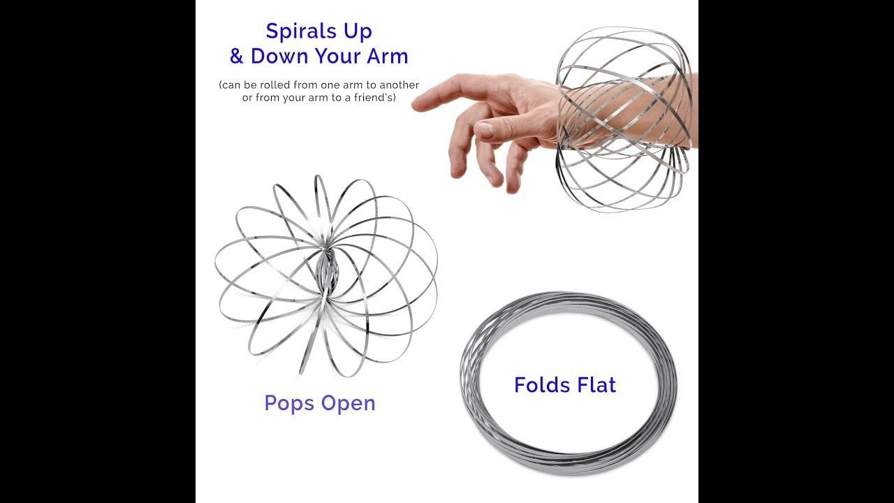 SHATCHI Kinetic Flow Ring - Stainless Steel Arm Spinner for Stress Relief | Unisex Ages 6+ | Silver 3