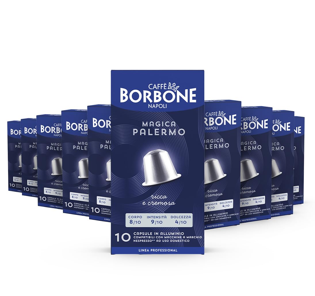 CAFFÈ BORBONE Magica Palermo Blend Coffee Capsules - 100 Aluminium Pods | Intensity 9