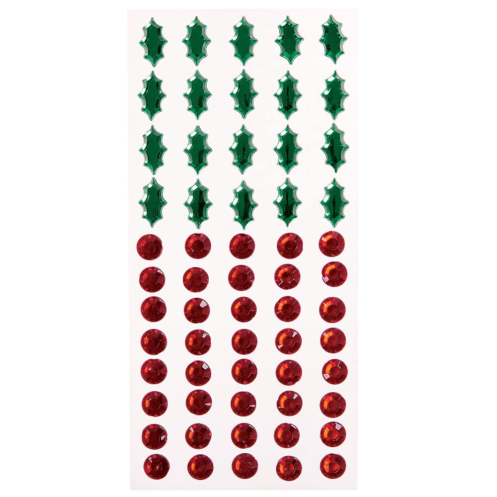 Baker Ross FX343 Holly and Berry Self-Adhesive Acrylic Jewels - Pack of 300 6
