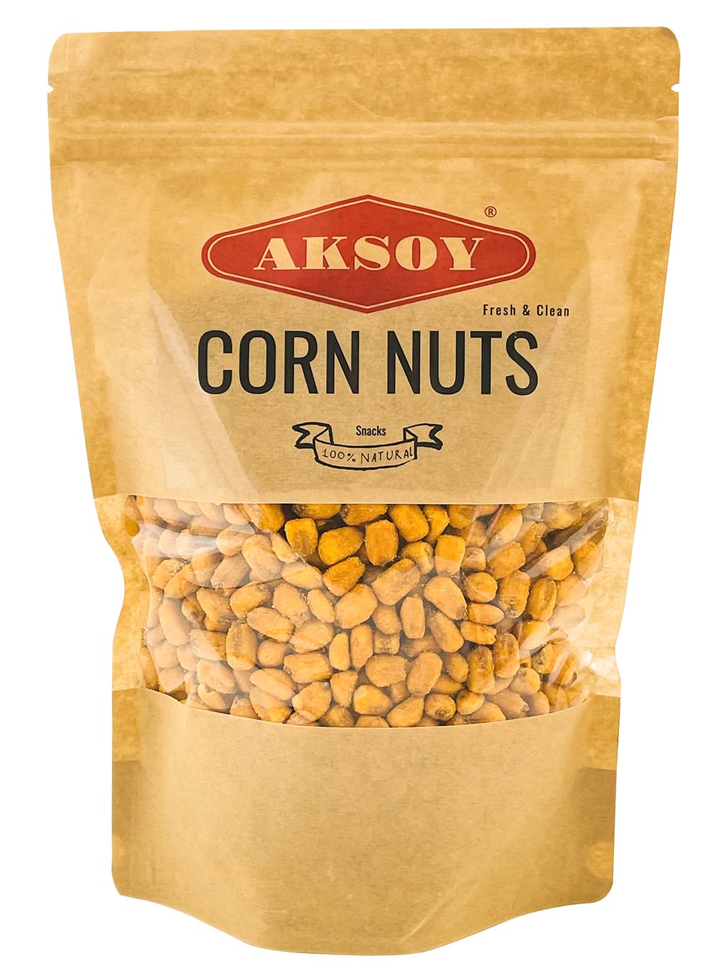 AKSOY Natural Craving Salted and Roasted Corn Nuts - Heart-Healthy Snack | 500g Resealable Bag 1