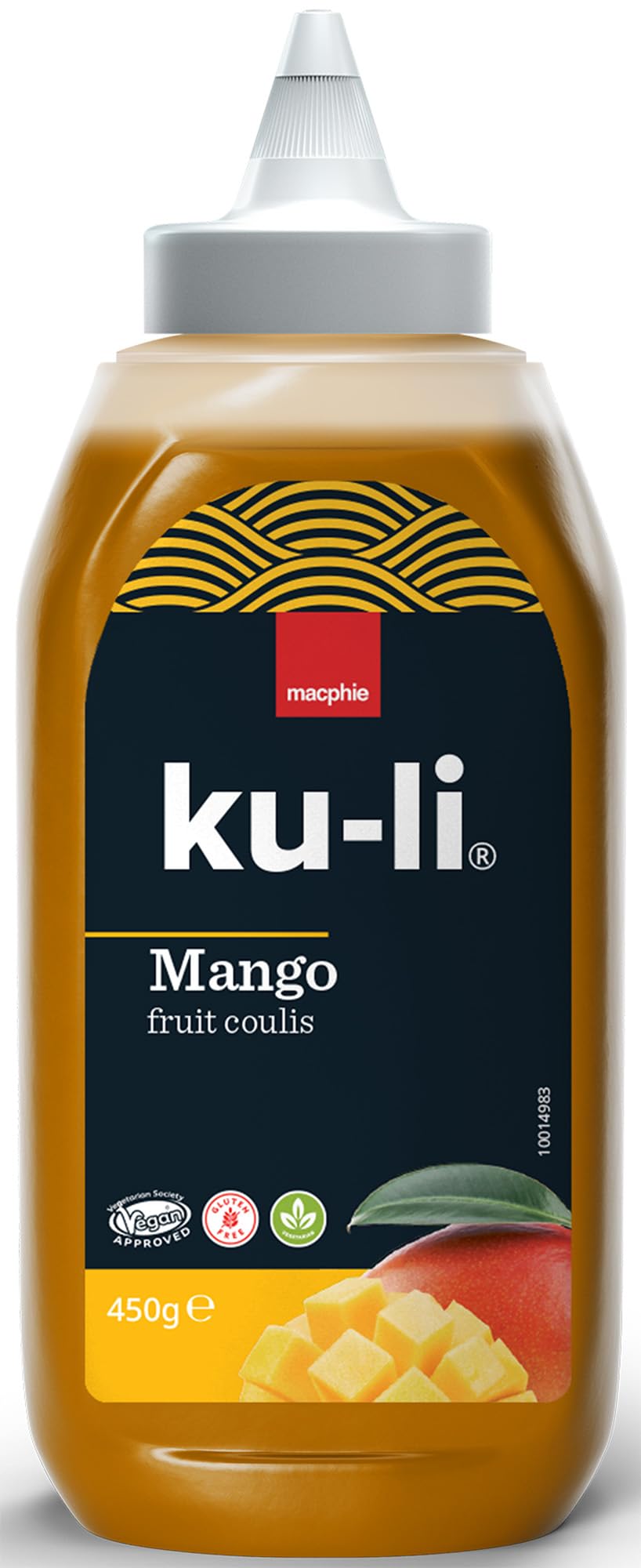 Macphie Ku-Li Mango Fruit Coulis - High Fruit Content Drizzle Sauce | 450g