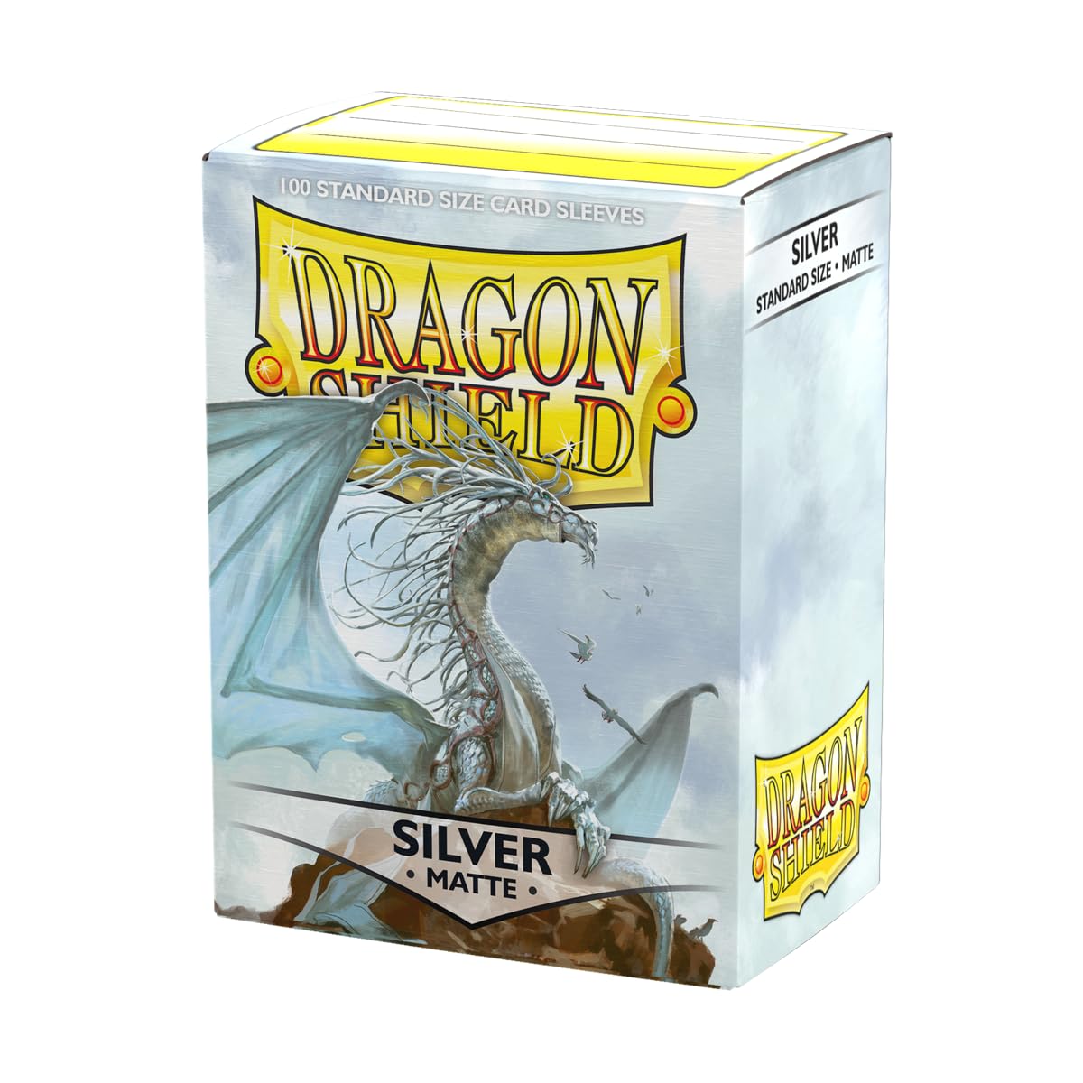 Dragon Shield Matte Standard Size Sleeves - 100 Count | Silver | Polypropylene