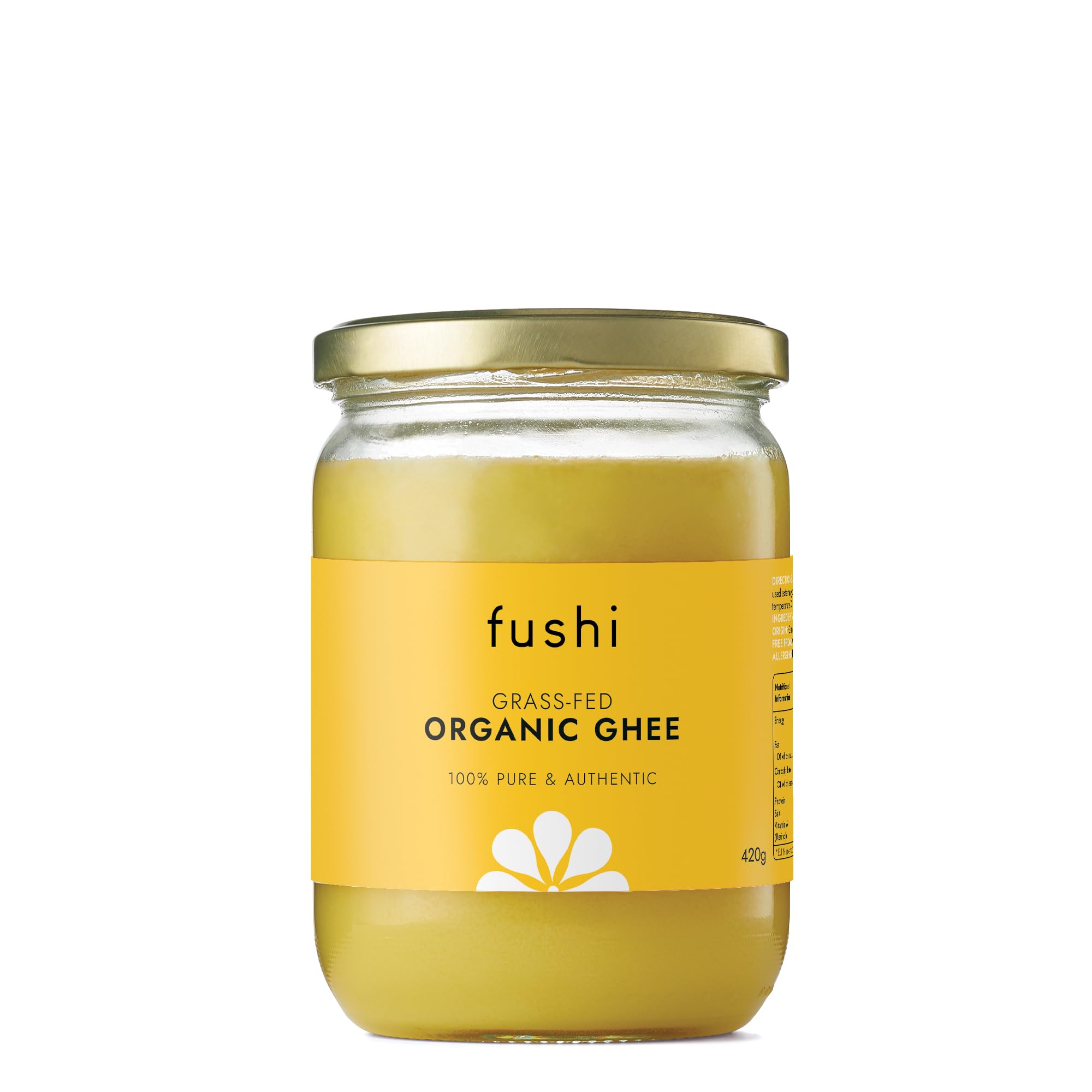 Fushi Organic Ghee Butter - 420g | Grass Fed Cow | High Smoke Point 251°C 1