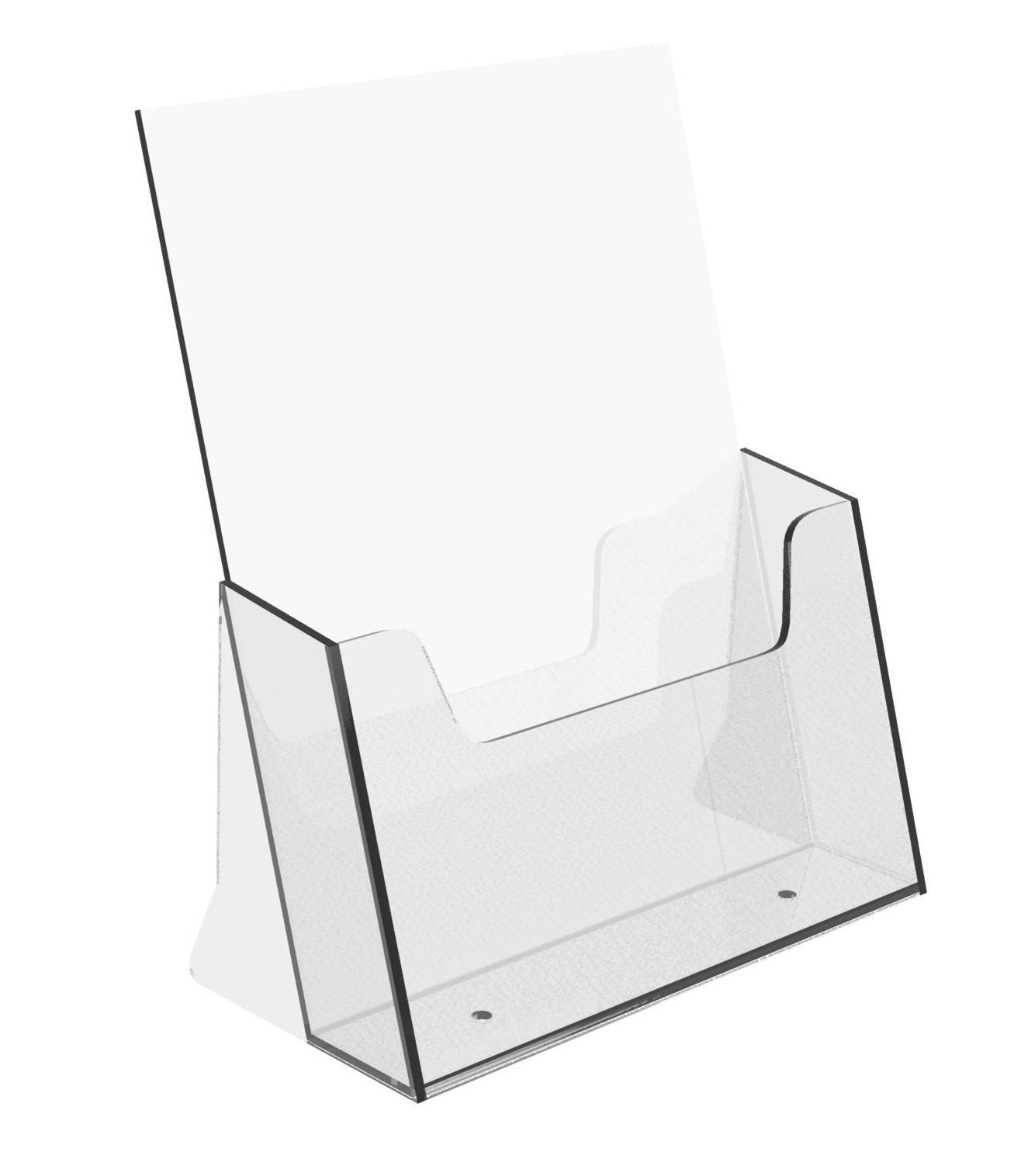 Europel A5 Leaflet & Brochure Holder - Crystal Clear Acrylic | Compact Desk Storage 2