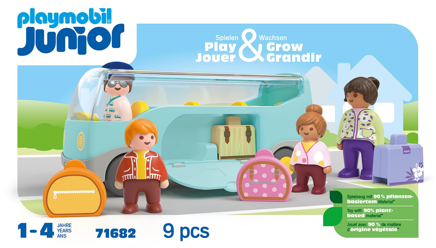 PLAYMOBIL 71682 JUNIOR Airport Shuttle Bus - Educational Vehicle Toy for Toddlers 1+ 4
