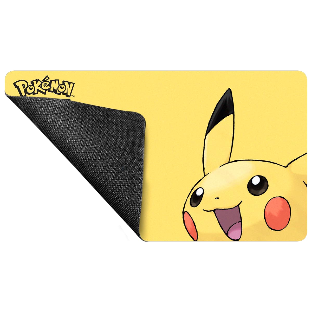 Ultra Pro Pokemon Pikachu Playmat - 24 x 13.5 in. Soft Fabric Top | Non-Slip Rubber Backing
