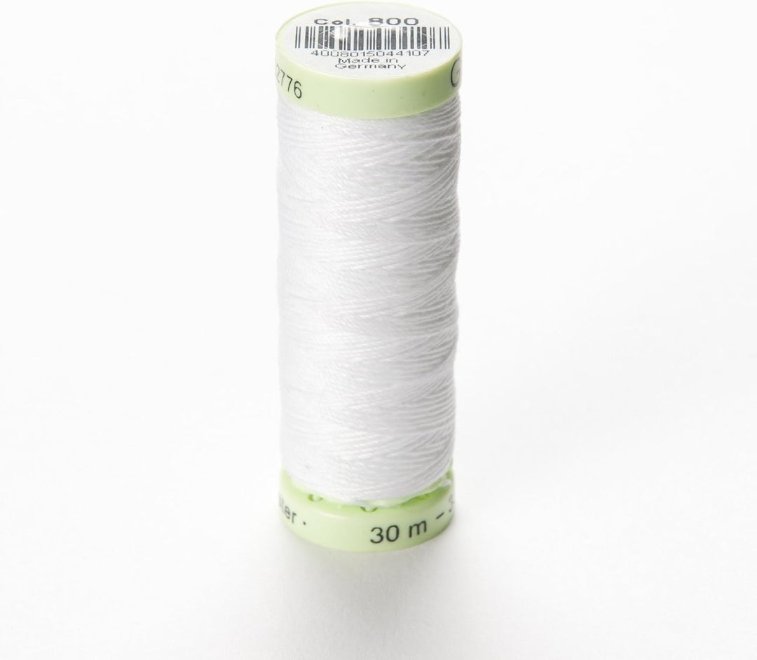 Gutermann Top Stitch Thread 30m White - 800 | Heavy-Duty Sewing Thread for Decorative Seams, Denim Repair, and Fashion Stitching