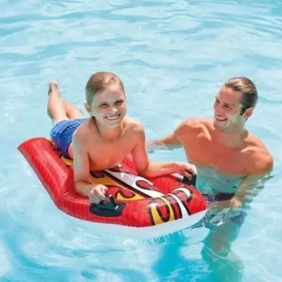 Intex Joy Rider Inflatable Surf Board Style Beach Toy | Ages 6+ | Red 2