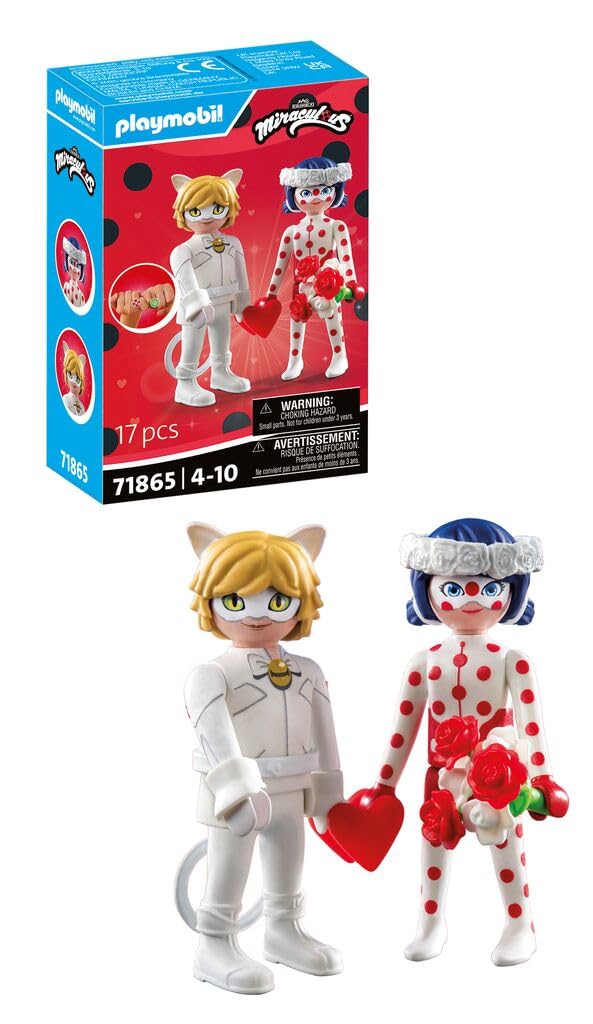 Playmobil Miraculous Ladybugs & Cat Noir's Wedding Playset | Ages 4+ | Model 71865