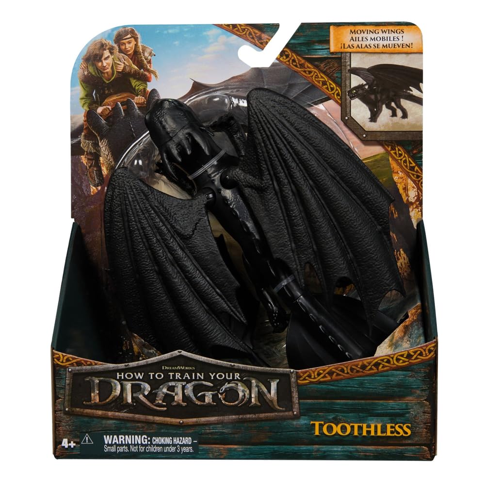 Toothless Dragon Action Figure - 23 cm Moving Wings, How to Train Your Dragon Age 4+