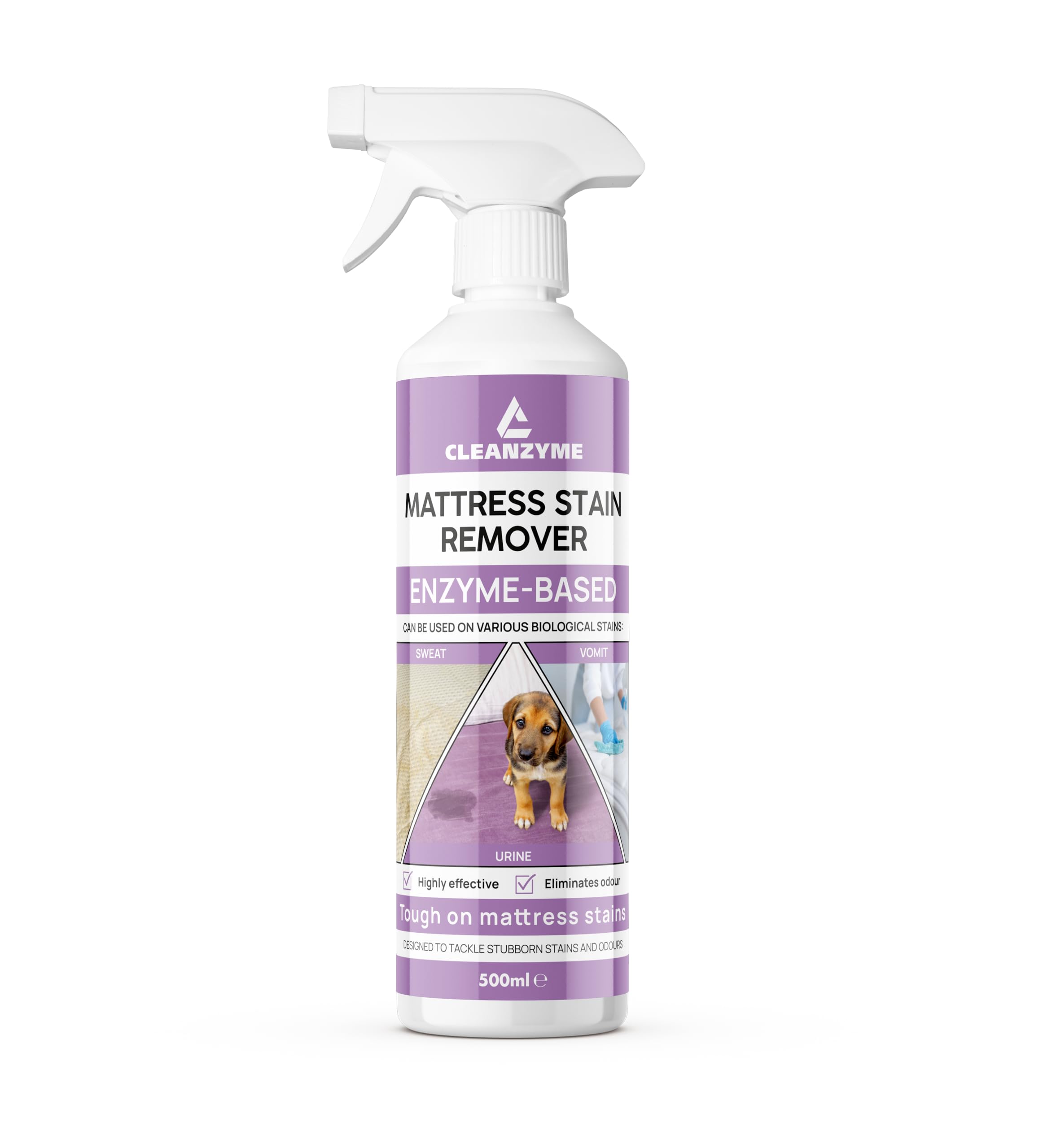 Cleanzyme Enzyme Mattress Stain Remover - Urine & Odour Eliminator | 500ml Spray Bottle | Fresh Scent