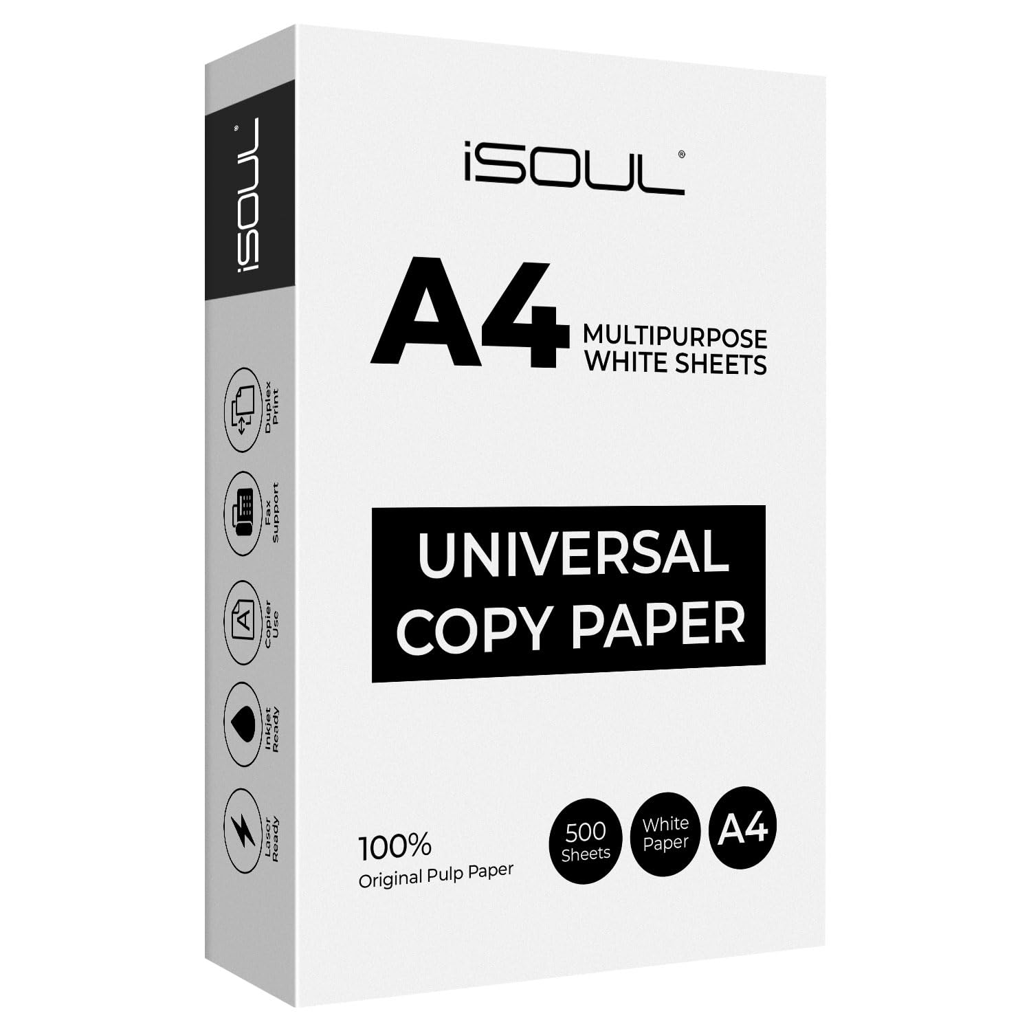 iSOUL A4 Copy & Multipurpose Printer Paper - 500 Sheets White | Recycled Fiber 1