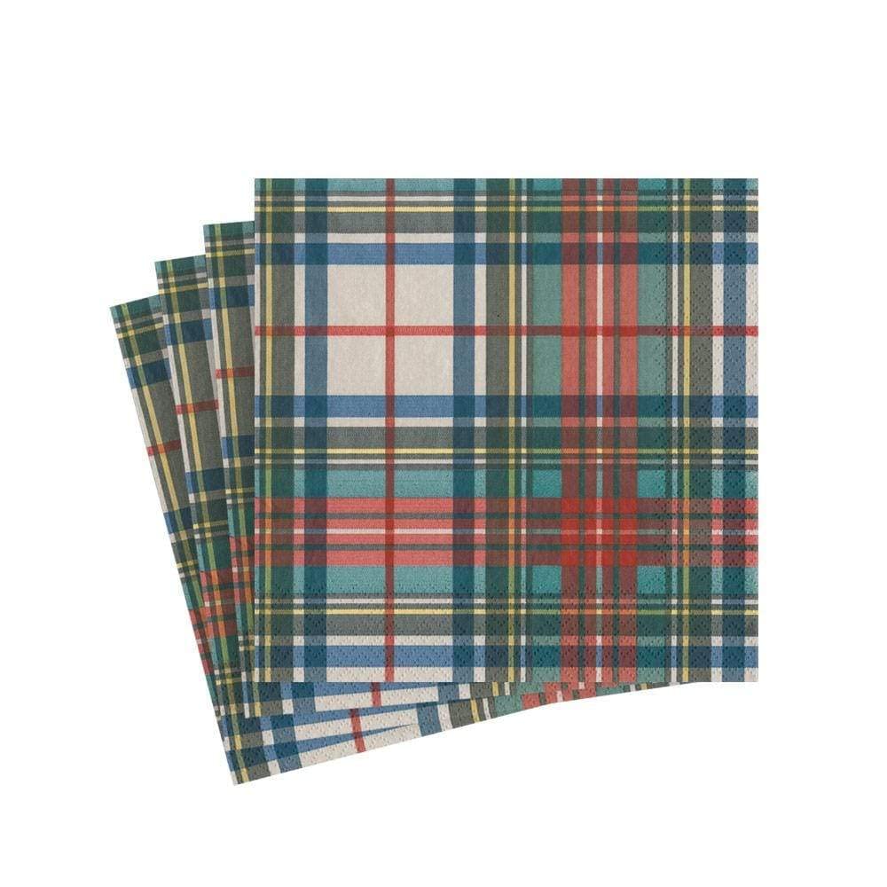 Caspari Stewart Tartan Triple-Ply Paper Cocktail Napkins - 20 Per Package 3