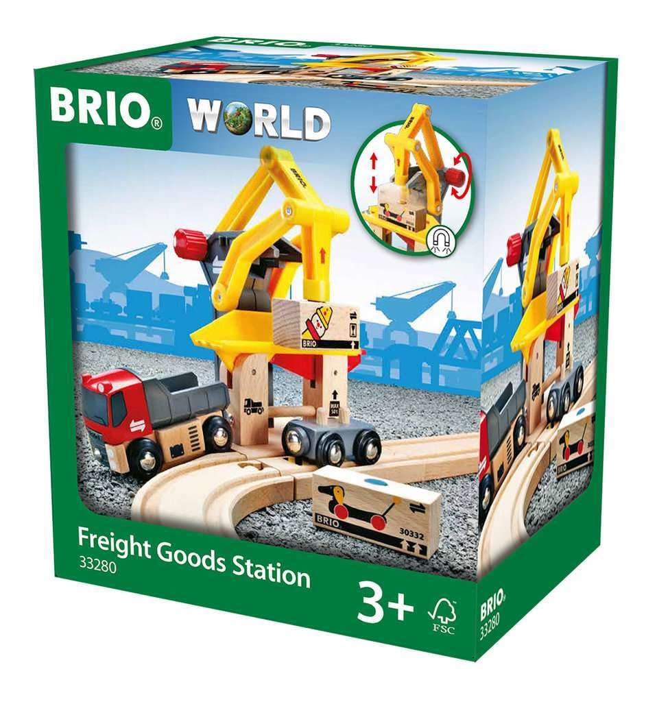 BRIO World Freight Goods Station - Wooden Railway Train Set for Kids 1