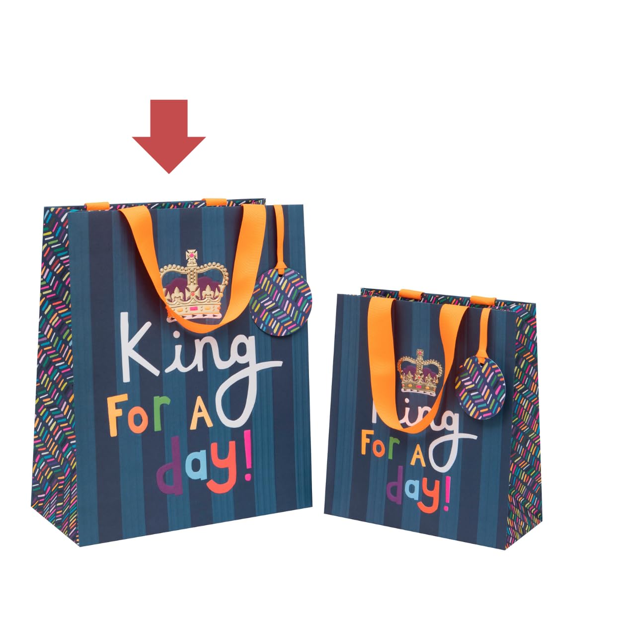 Glick Luxury Large Gift Bag 'King for a Day' | Father's Day Theme | 260x315x135mm 3