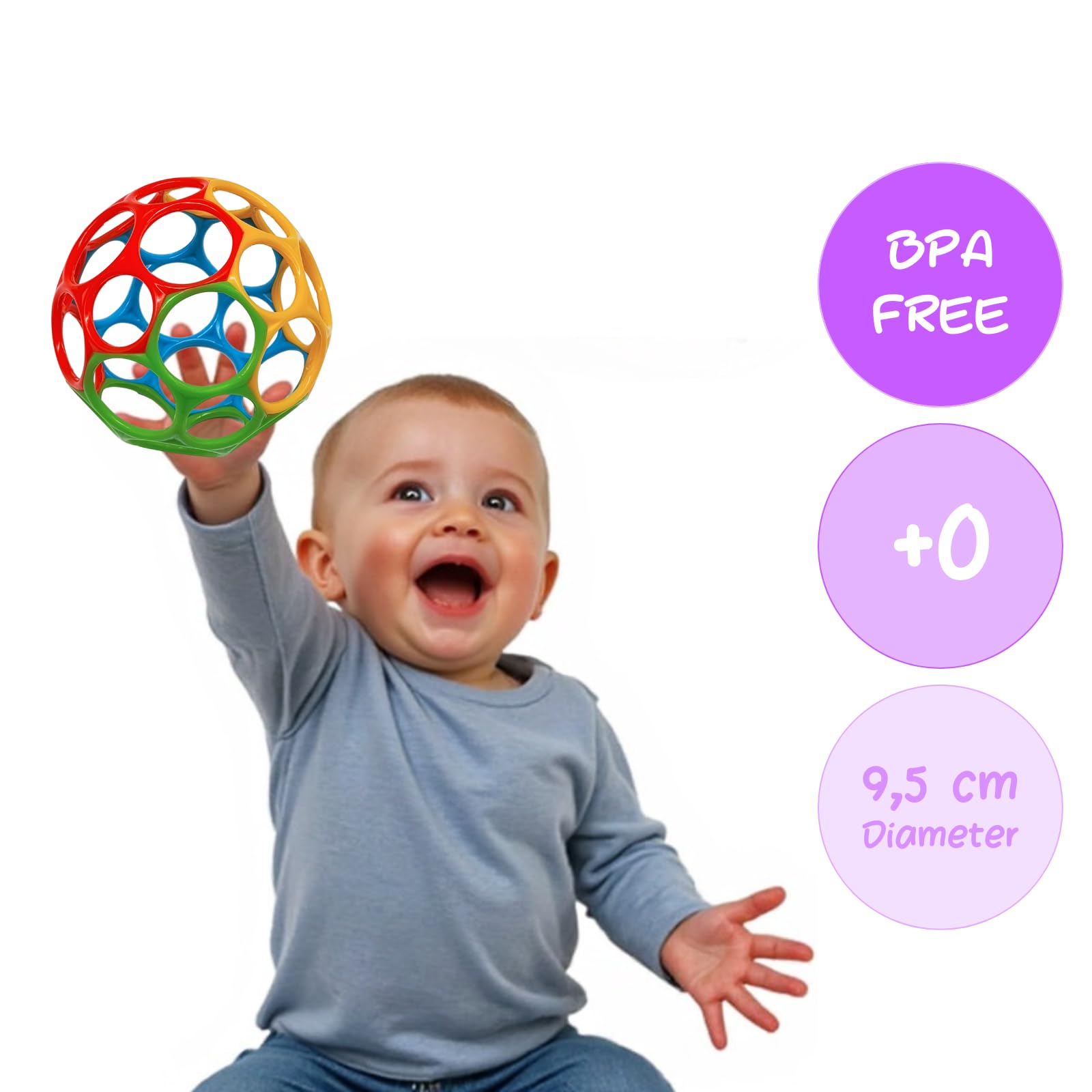 DOHE Educa Sensory Ball for Babies - Easy Grip, Flexible, BPA-Free | 0-24 Months 2