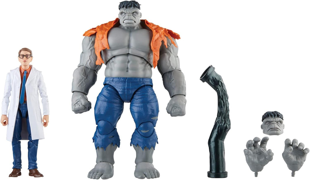 Hasbro Marvel Legends Series Avengers 60th Anniversary - Gray Hulk and Dr. Bruce Banner Action Figures (F7084)