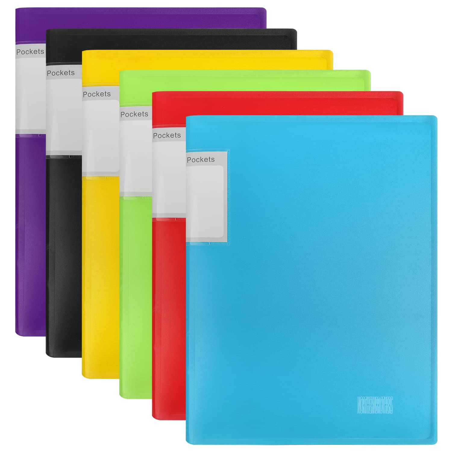 NORTHERN BROTHERS Presentation Display Book - A4 Folder with 30 Clear Pockets | Plastic | 6 Colours Available