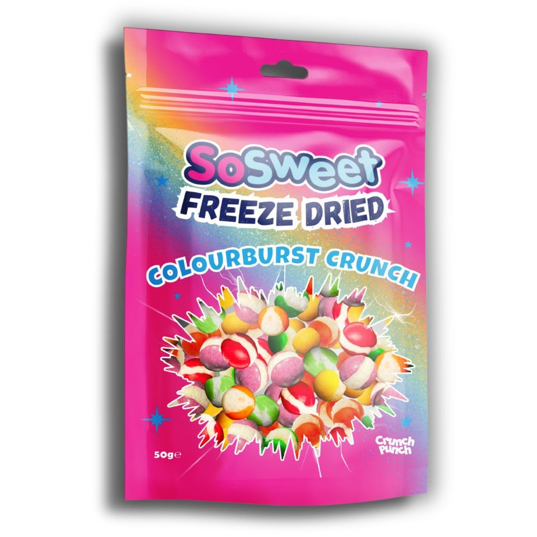 SoSweet Freeze Dried Sweets – Colourburst Crunch 50g | Rainbow Flavour | Crispy Fruit Snack 4