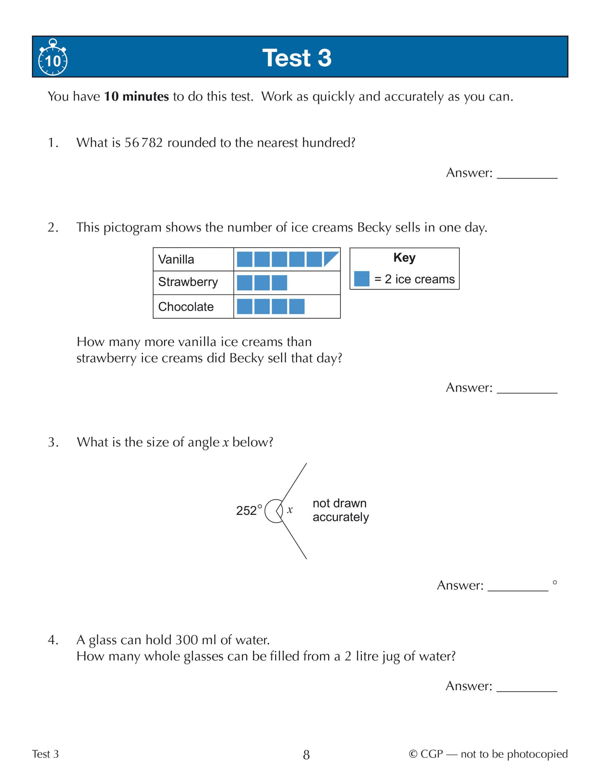 CGP 11+ GL Maths 10-Minute Tests - Ages 9-10 | Paperback | 126 Pages