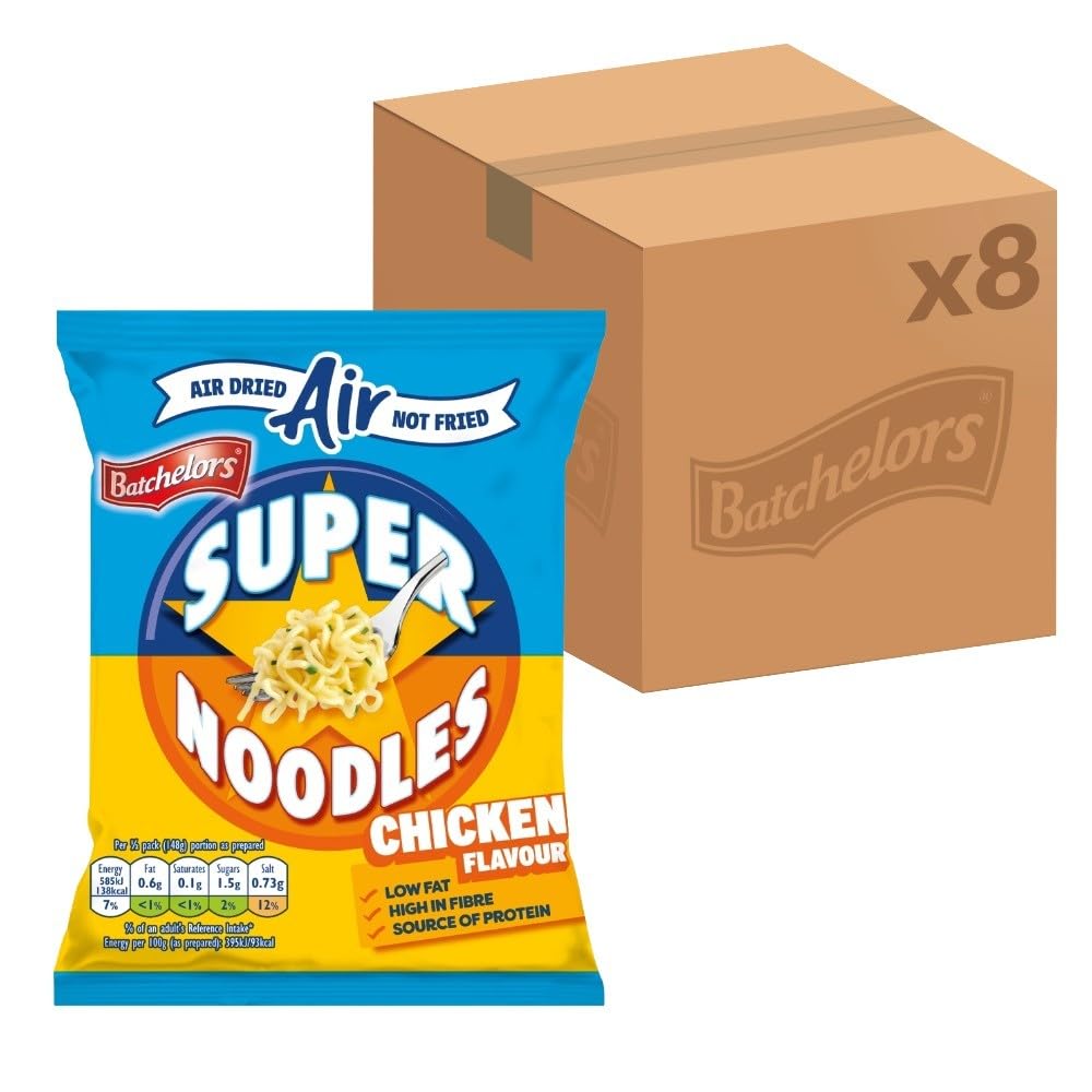 Batchelors Super Noodles Air Dried Chicken Flavour - 80g Pack (8 Count) 1