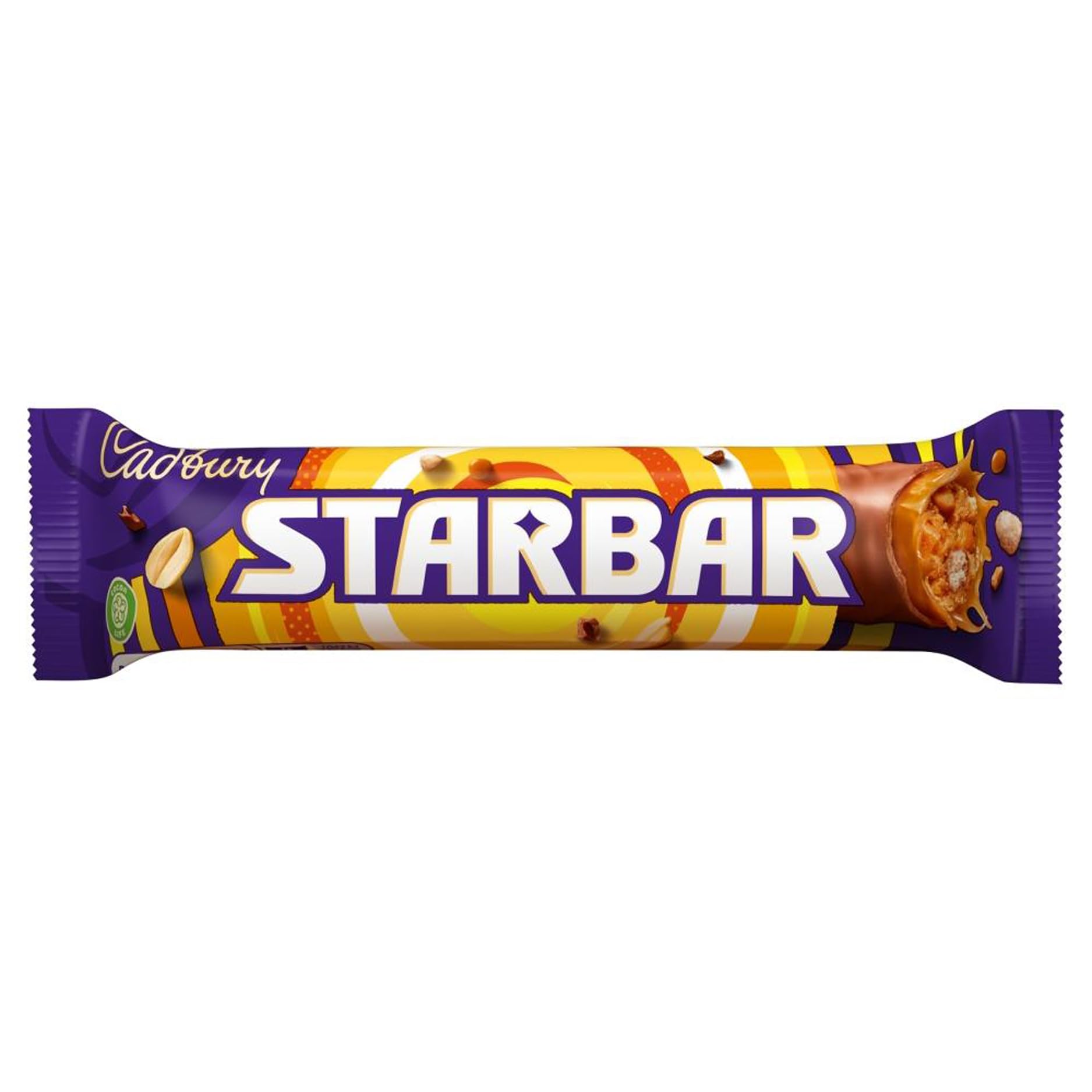 Cadbury Starbar Chocolate Bar, Milk Chocolate with Caramel & Peanut Centre, Pack of 32 (49g Each)