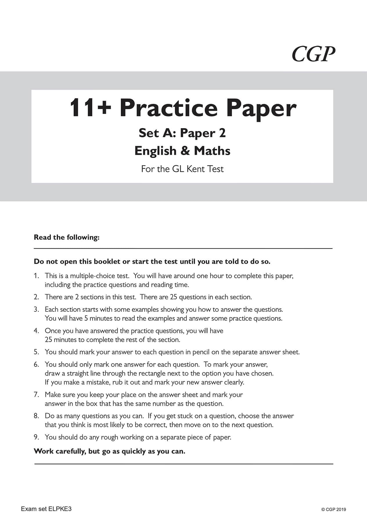Coordination Group Publications Ltd (CGP) New Kent Test 11+ GL Practice Papers - Ages 10-11 | 2019 Release | Paperback 6