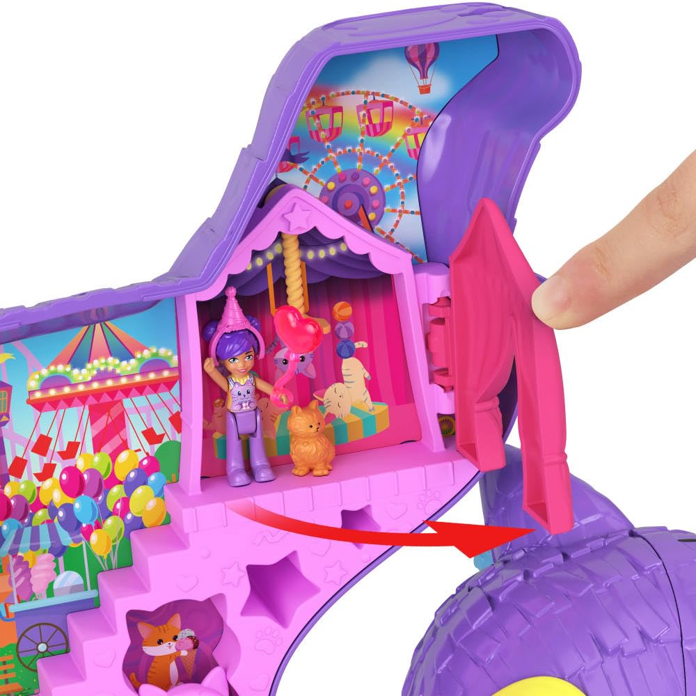 Polly Pocket Celebration Kitty Playset with 2 Micro Dolls & 23 Accessories - Ages 4+ 3