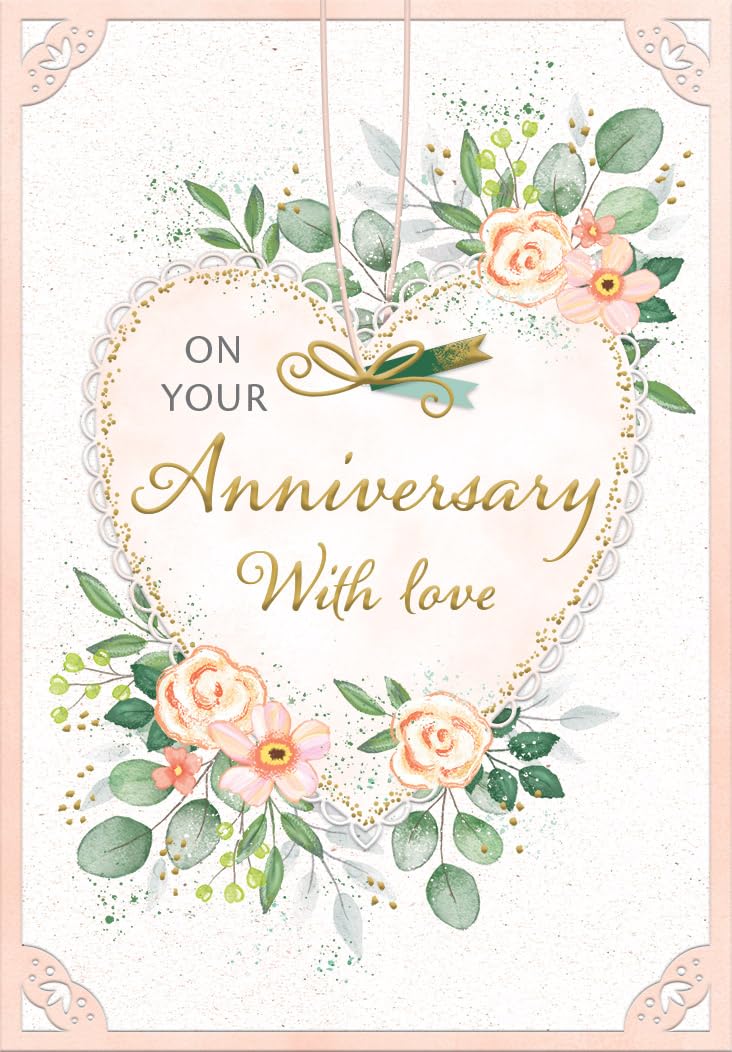 Piccadilly Greetings Traditional Anniversary Card with Envelope | 7 x 5 Inch
