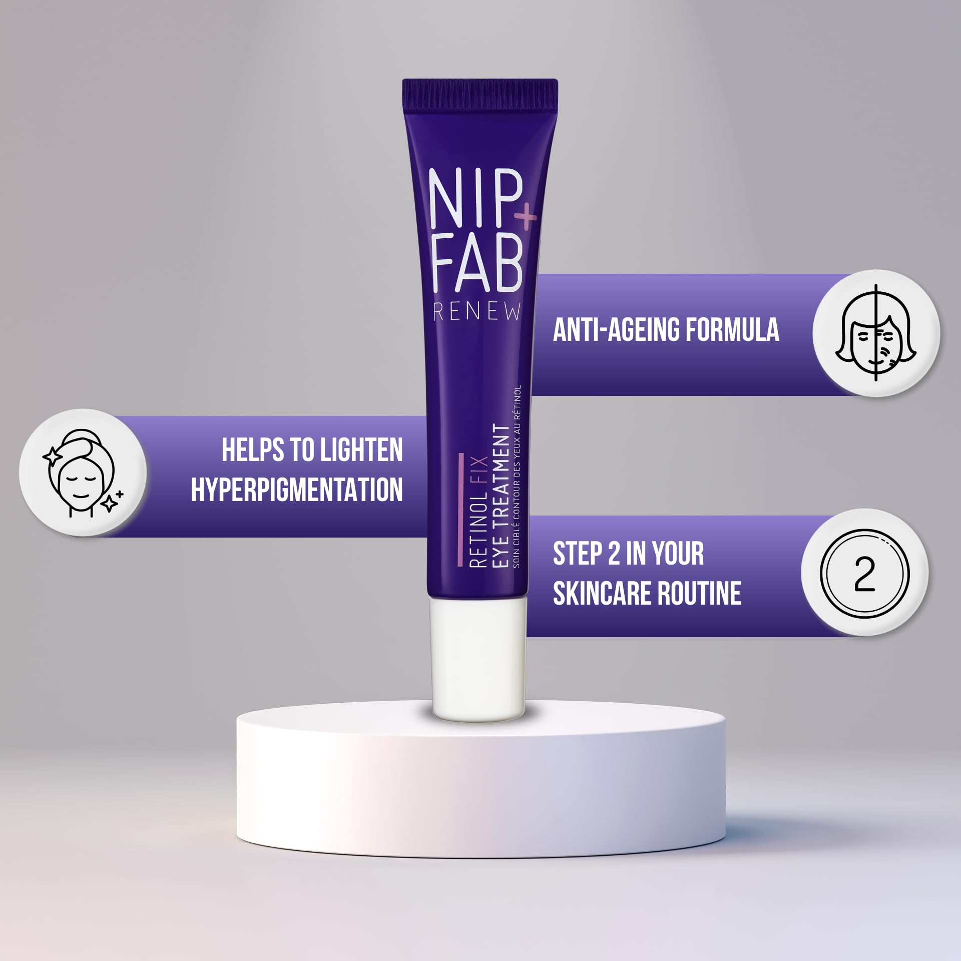 Nip+Fab Retinol Fix Eye Treatment - Anti-Aging Eye Cream with Time-Released Retinol, Vitamin C, Peptides & Hyaluronic Acid | 15ml 5