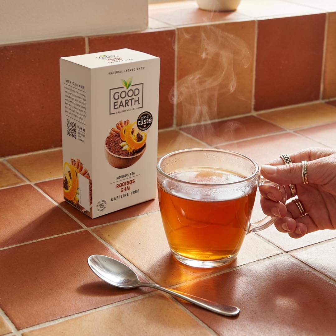 Good Earth Tea Co. Rooibos Chai Tea Bags - Naturally Caffeine Free, Spiced Blend | 15 Count 3