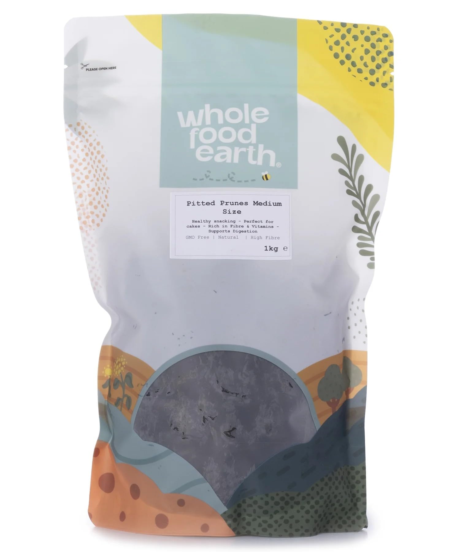 Wholefood Earth Pitted Prunes - 1 kg Pack | GMO Free | High Fibre 1