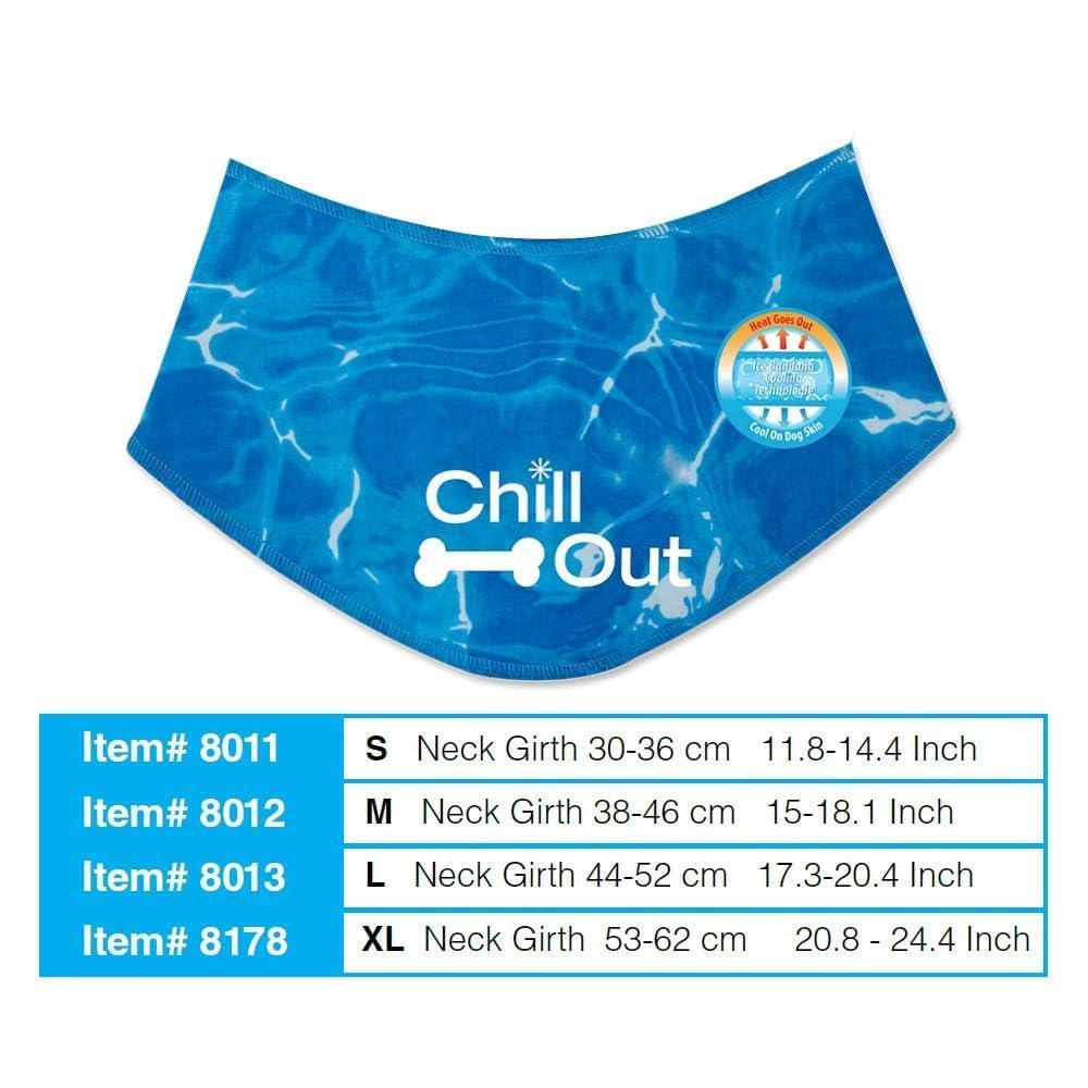 ALL FOR PAWS Chill Out Dog Cooling Bandana - Medium, Blue, Cotton 2