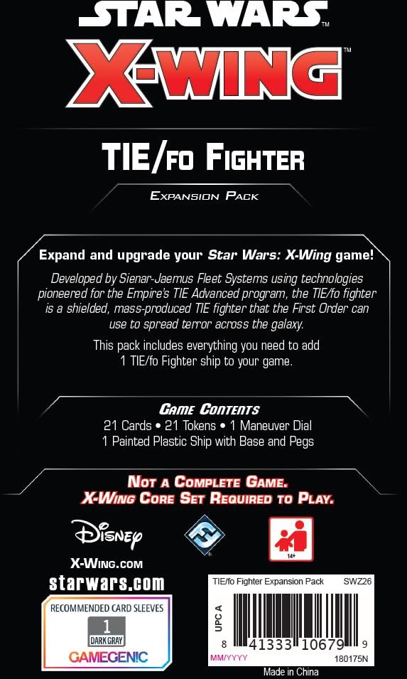 Fantasy Flight Games Star Wars: X-Wing Second Edition TIE/fo Fighter Expansion Pack (FFGSWZ26)