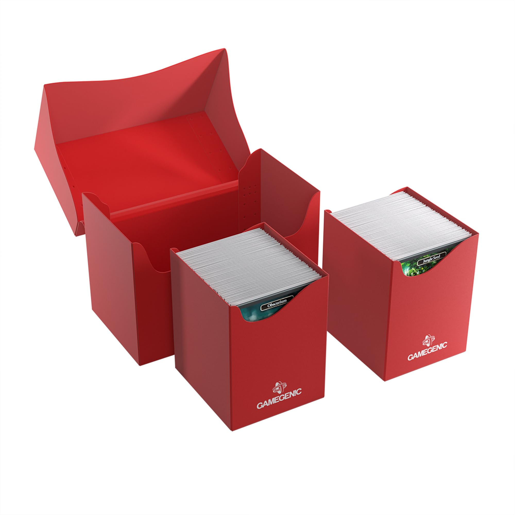 Gamegenic Double Deck Holder 200+ XL Card Box - Holds 200 Double-Sleeved Cards | Red | Acid Free 2