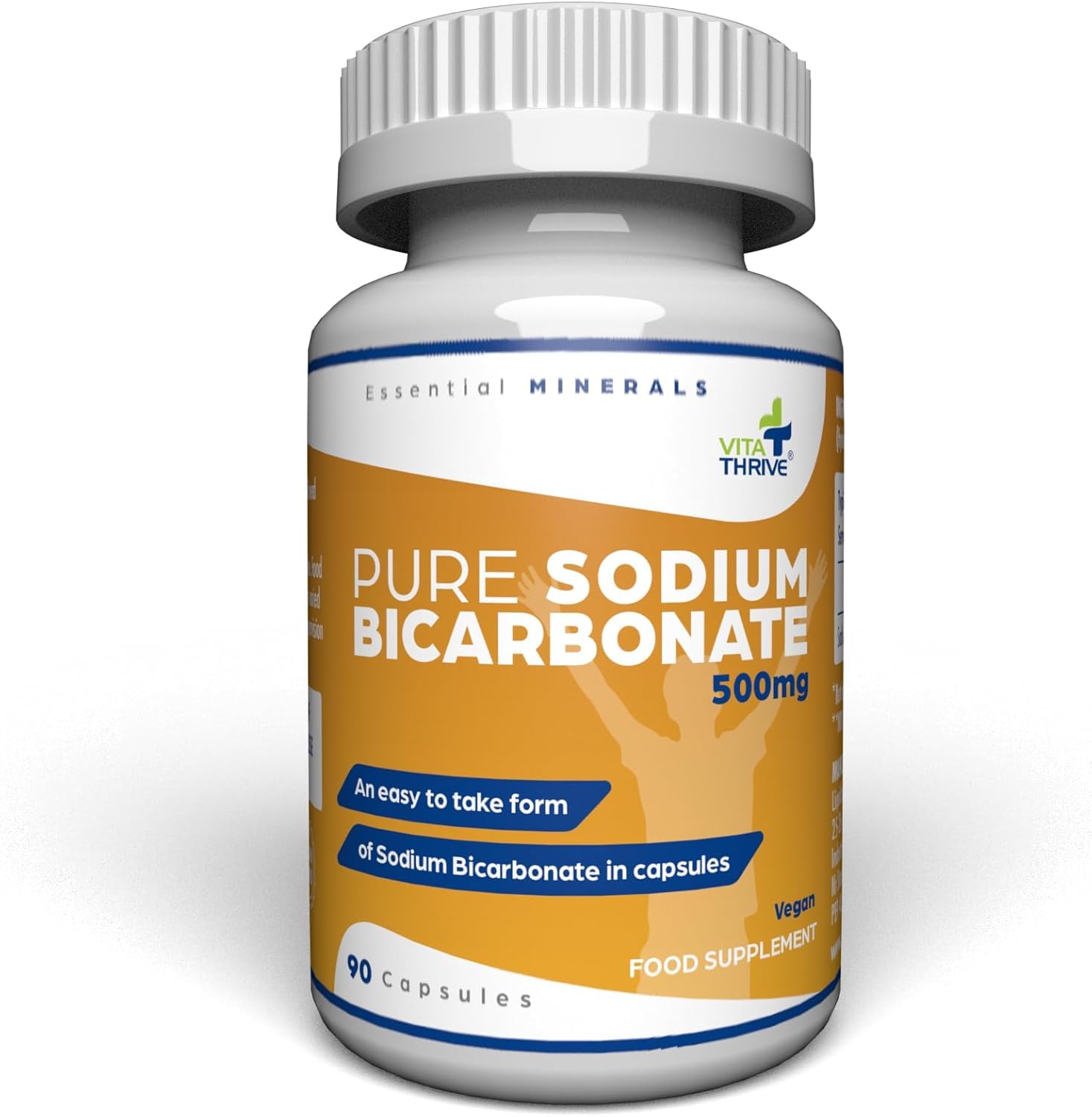 Vita Thrive Sodium Bicarbonate 500mg Capsules - Digestive Health Support | 90 Count | Vegan