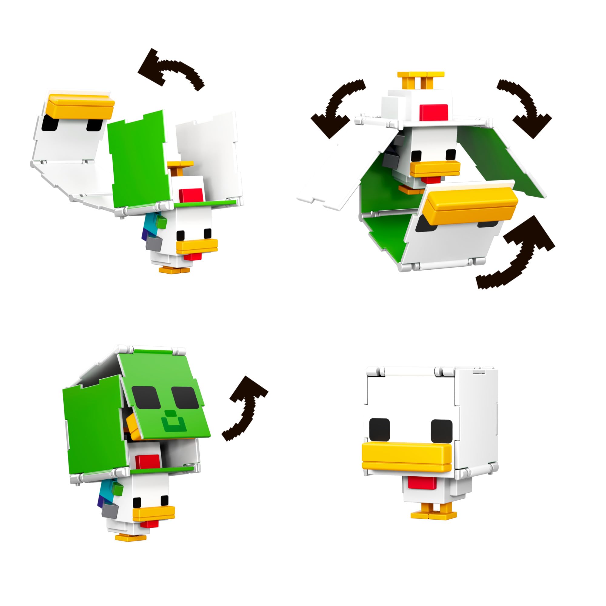 Minecraft Flippin’ Figs Sheep & Chicken 2-Pack - 2-in-1 Transforming Action Figures for Ages 6+ 2