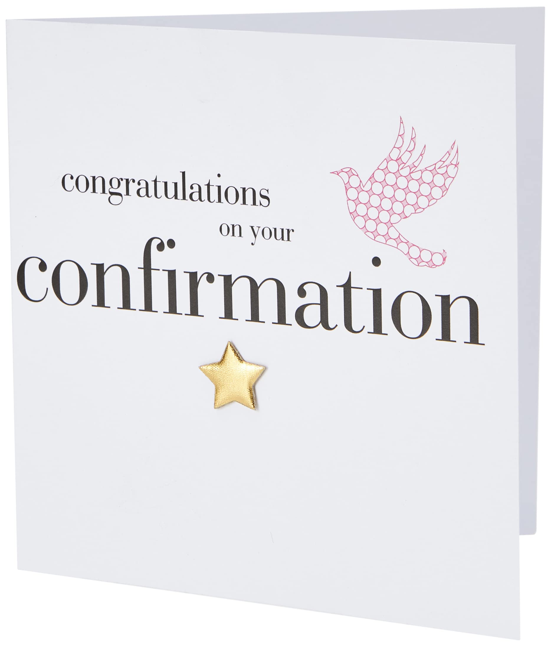Claire Giles Greeting Cards - Confirmation Congratulations Card | 150x150mm | Gold Padded Star