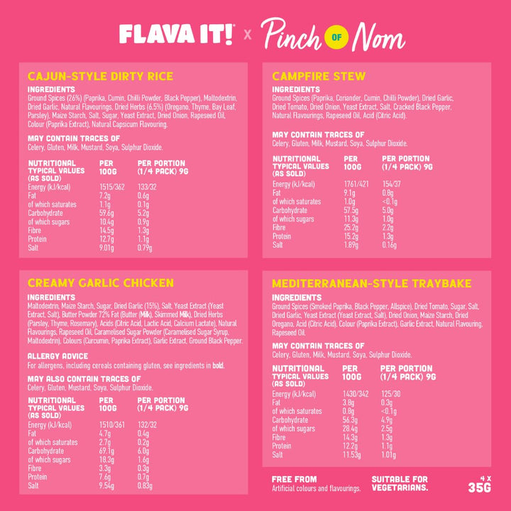 Flava It! x Pinch of Nom Fan-Favourite Recipe Mix Multipack