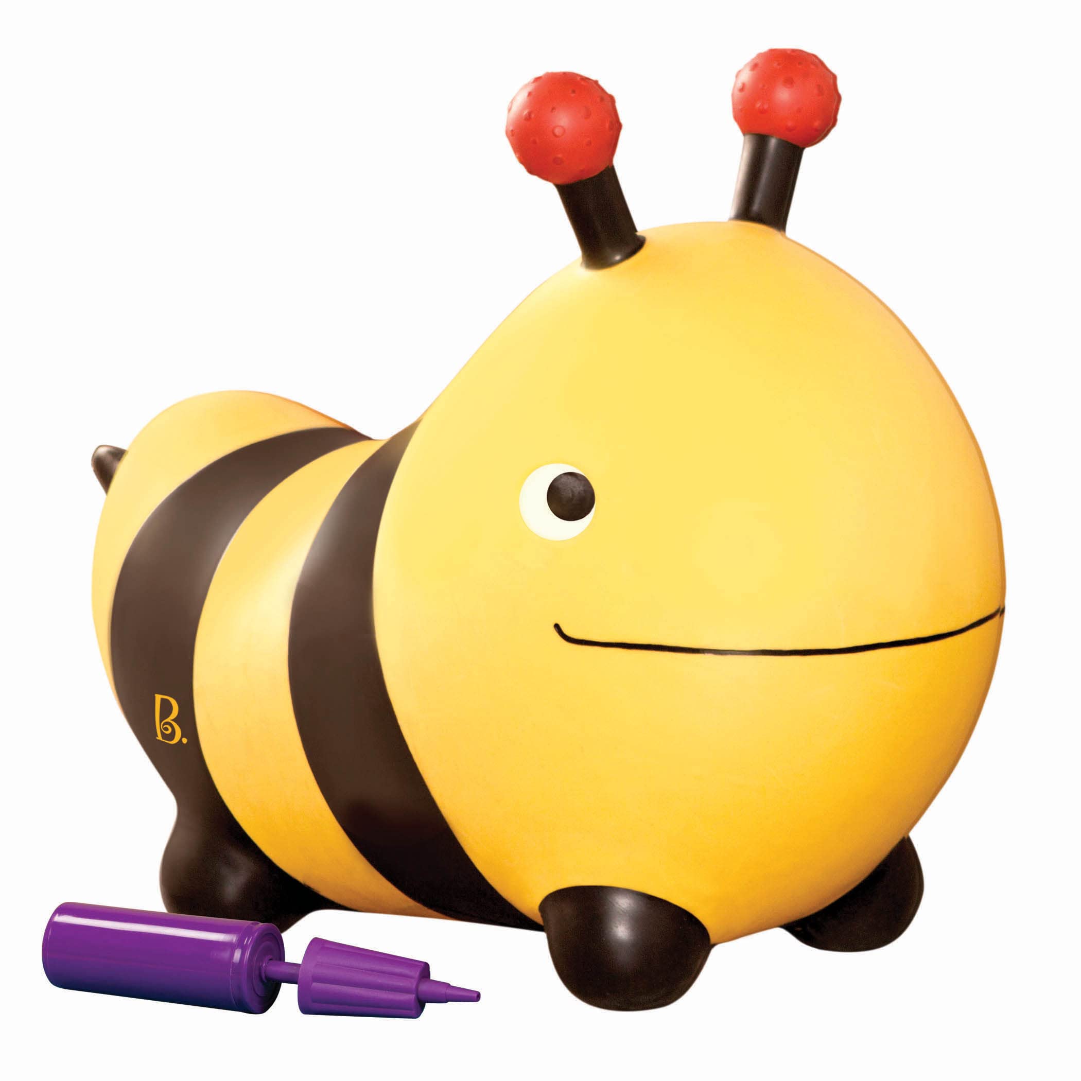 B. toys Inflatable Bee Bouncer Ride-On Toy with Air Pump for Toddlers 18 Months+
