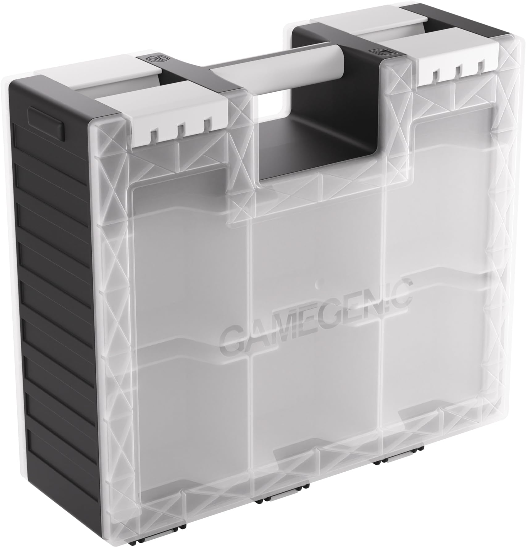 Gamegenic Game Castle Black/White/Clear - Double-Sided Card and Token Storage Case 1