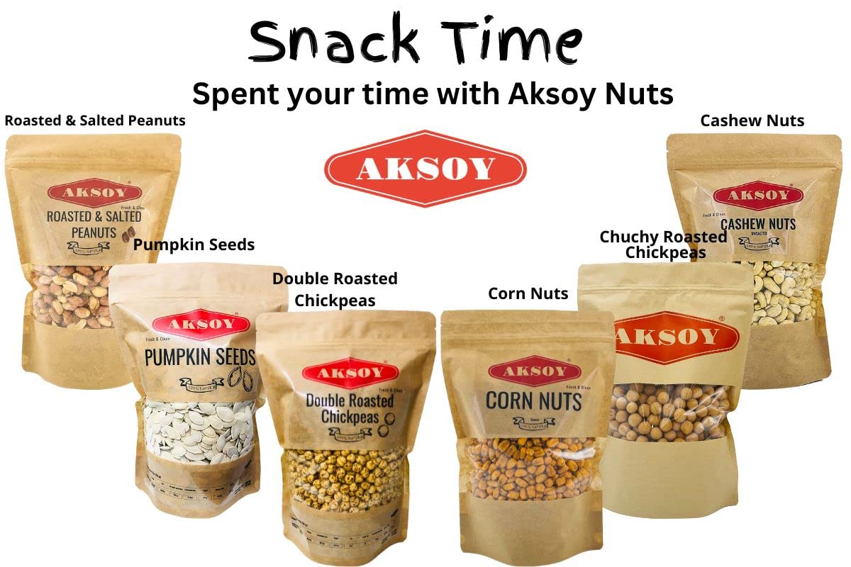 AKSOY Natural Craving Salted and Roasted Corn Nuts - Heart-Healthy Snack | 500g Resealable Bag 6