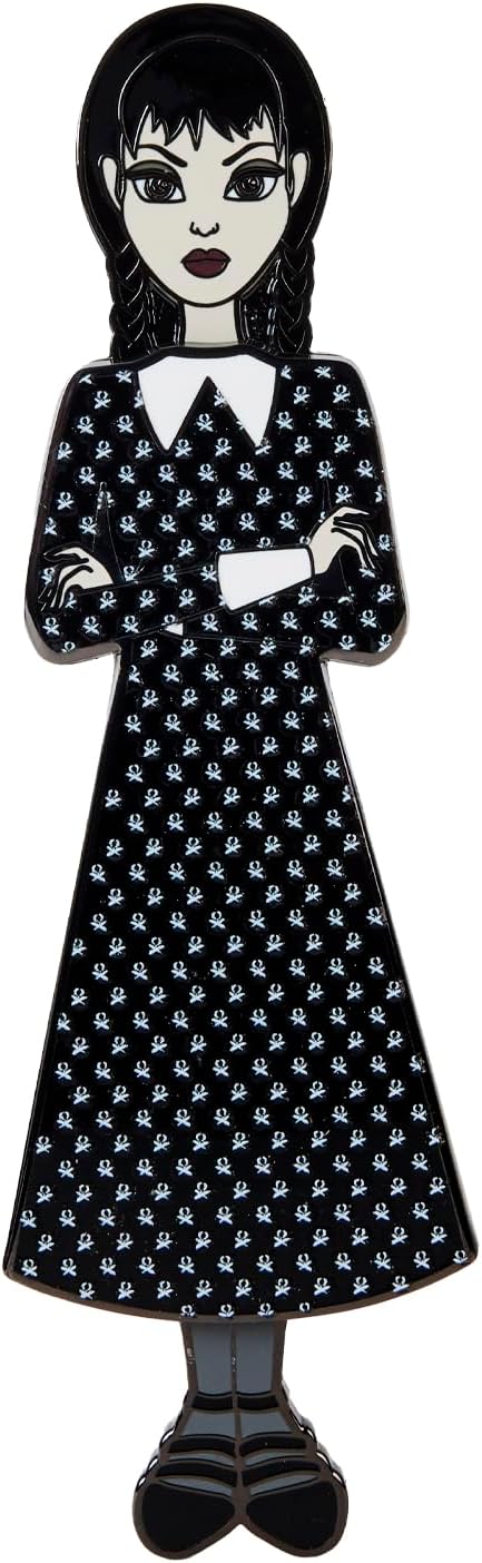 Loungefly MGM Wednesday Addams Paper Doll Pin - Collectible Novelty Accessory