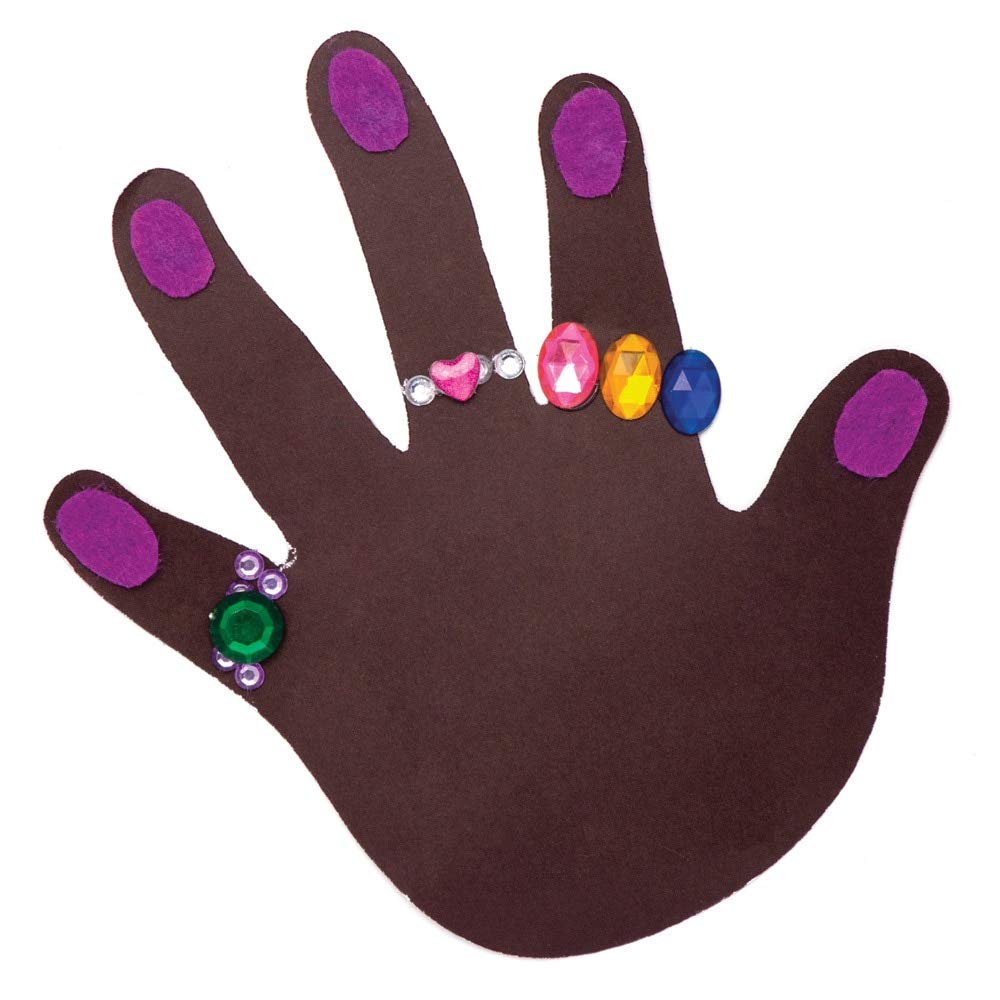 Baker Ross AW759 Multicultural Skin Tone Hand Paper Cut Outs - 56 Pack | 120gsm Paper | 14.5 x 13.5 cm