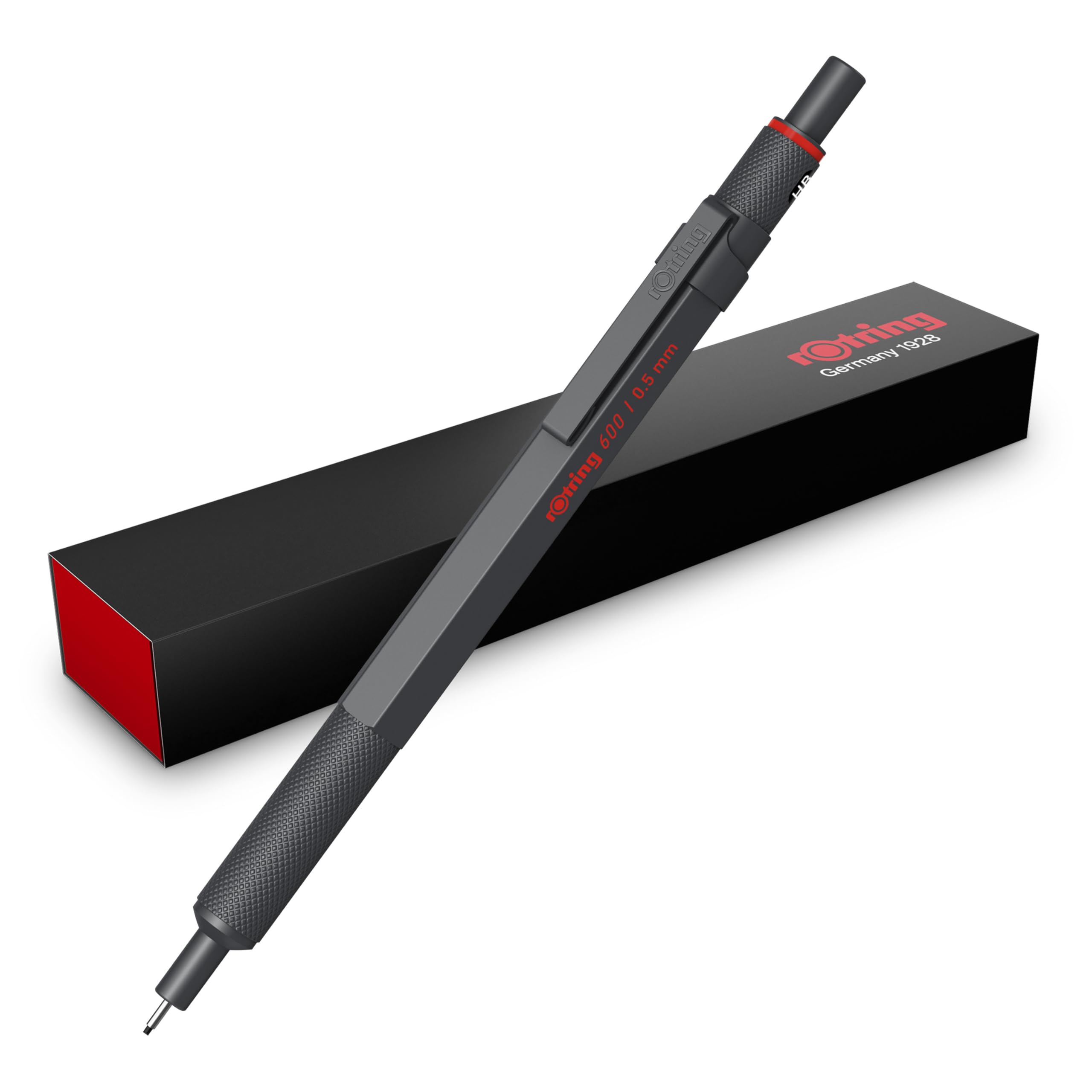 rOtring 600 Mechanical Pencil - 0.5mm HB Lead | All-Metal Body | Darkstone