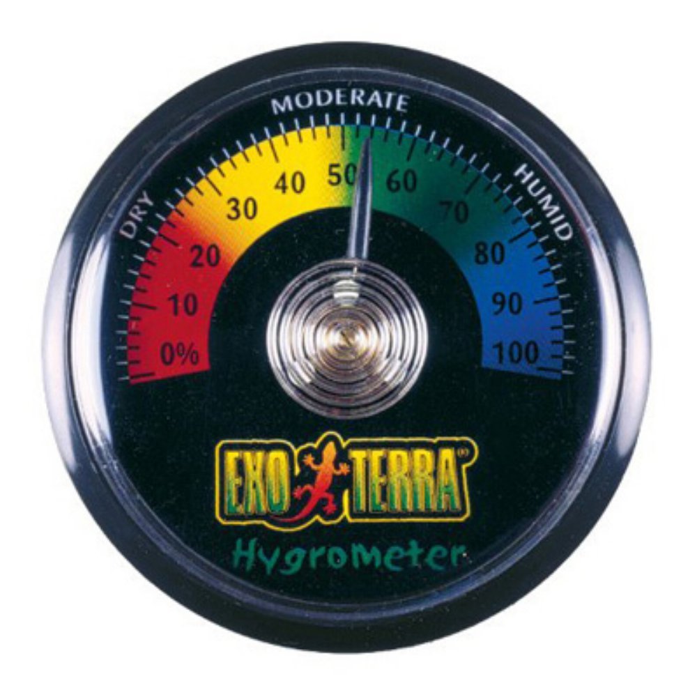 Exo Terra PT2466 Dial Hygrometer - Monitors Terrarium Humidity | Tabletop Mount | 50-70% Operating Humidity