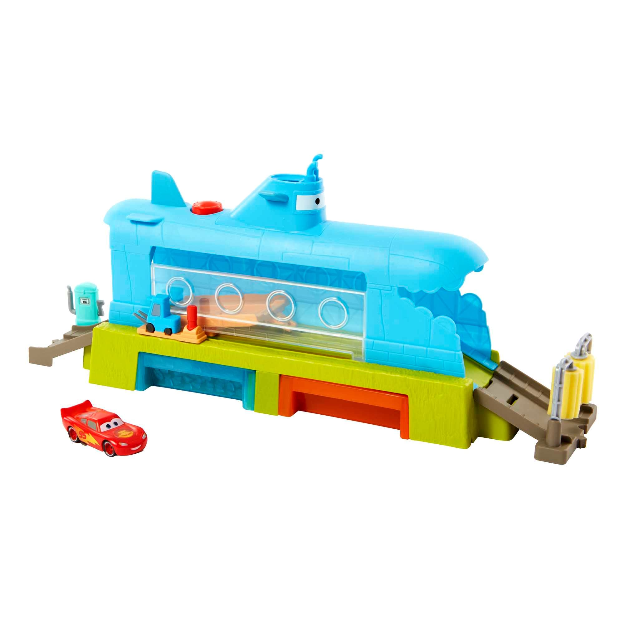 Mattel Disney and Pixar Cars Color Change Whale Submarine Car Wash Playset with Lightning McQueen | HGV70
